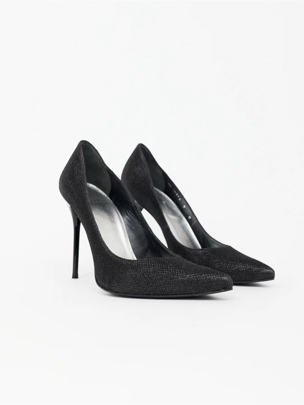 Stuart Weitzman Black Crystal-Embellished Pumps, Leather Sole, 4” Heel